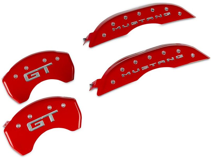 MGP 2015-2023 Ford Mustang GT Red Caliper Covers GT Logo Front & Rear