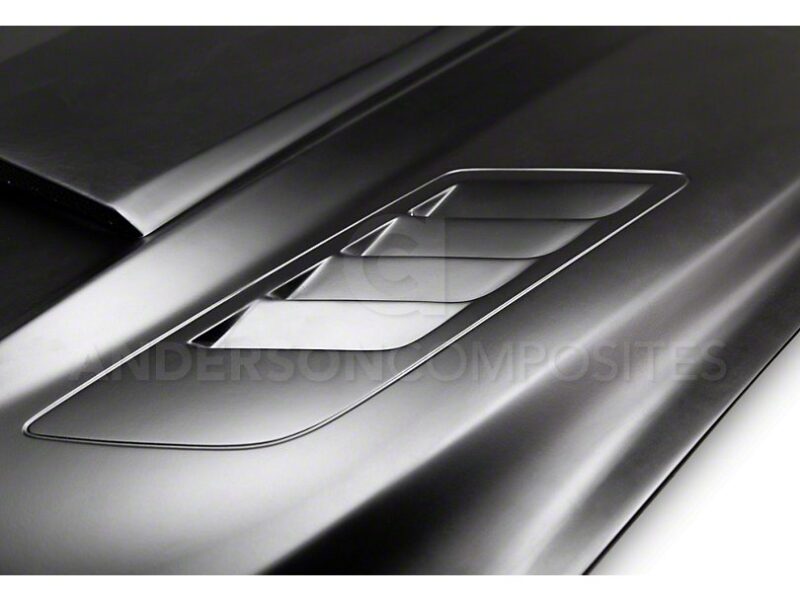Anderson Composites 2015-2017 Ford Mustang Fiberglass Ram Air Hood - Image 4
