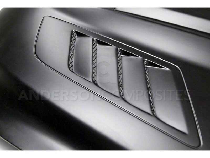 Anderson Composites 2015-2017 Ford Mustang Fiberglass Ram Air Hood - Image 3