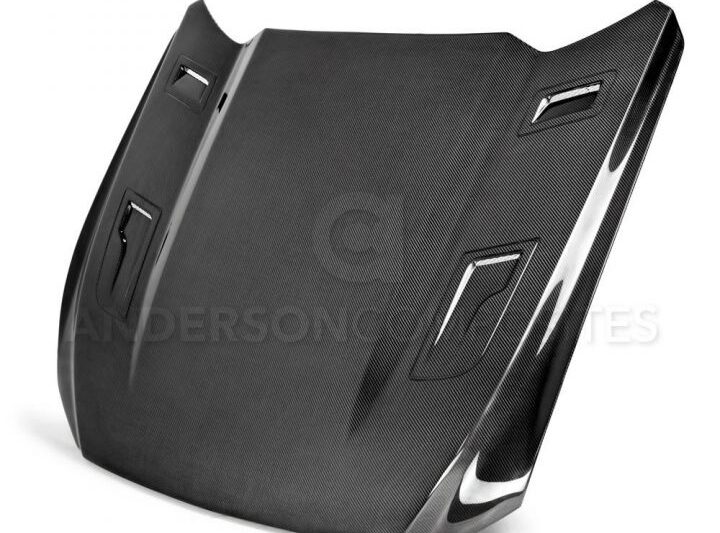Anderson Composites 2015-2017 Ford Mustang Double Sided Carbon Fiber GTH Style Hood