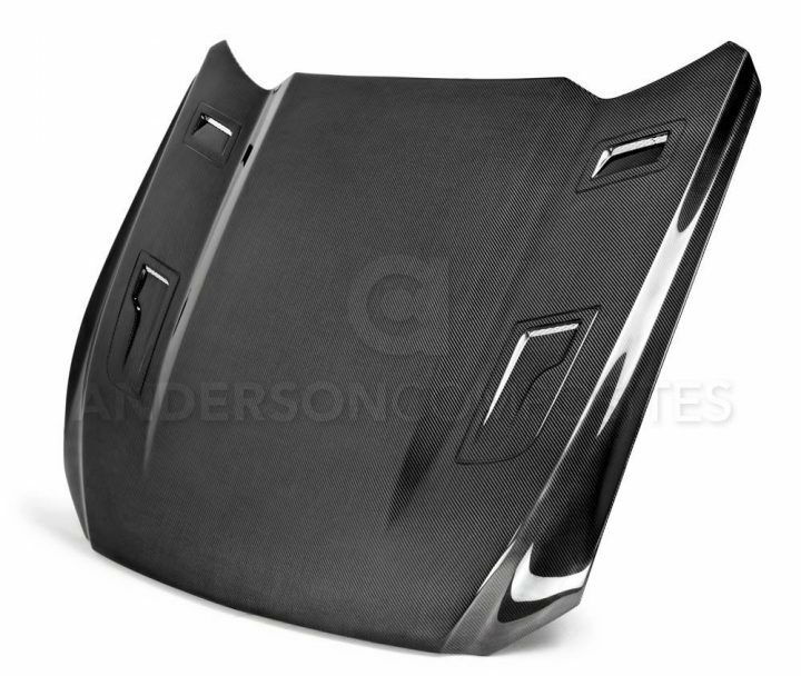 Anderson Composites 2015-2017 Ford Mustang Double Sided Carbon Fiber GTH Style Hood