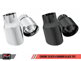 AWE 2016-2018 Ford Focus RS Track Edition Cat Back Exhaust - Diamond Black tips - Image 3