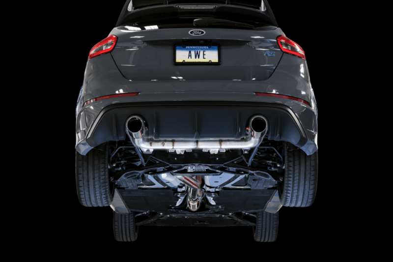 AWE 2016-2018 Ford Focus RS Track Edition Cat Back Exhaust - Diamond Black tips