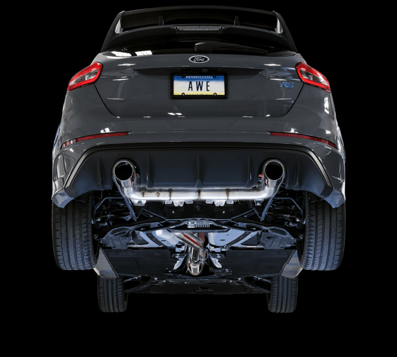 AWE 2016-2018 Ford Focus RS Track Edition Cat Back Exhaust - Diamond Black tips