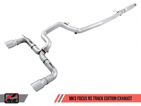 AWE 2016-2018 Ford Focus RS Track Edition Cat Back Exhaust - Diamond Black tips - Image 1