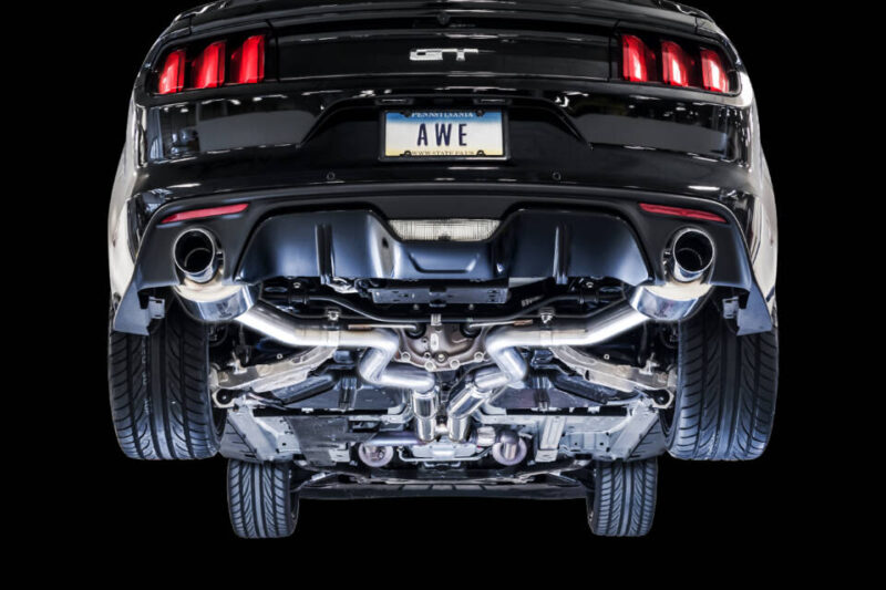 AWE 2015-2017 Ford Mustang GT Track Edition Cat-back Exhaust - Dual Tip