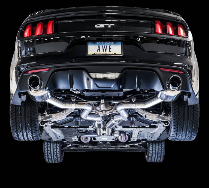 AWE 2015-2017 Ford Mustang GT Track Edition Cat-back Exhaust - Dual Tip