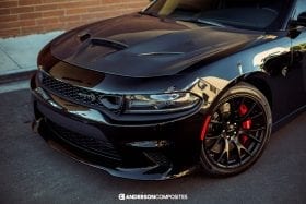 Anderson Composites 2015-2023 Dodge Charger Hellcat Style Carbon Fiber Hood - Image 3