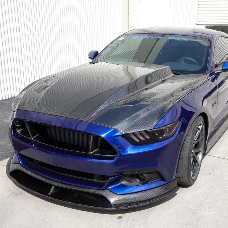 Anderson Composites 2015-2017 Ford Mustang Double Sided Carbon Fiber Cowl Hood - Image 8