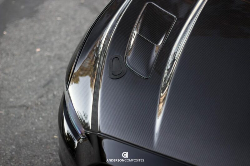 Anderson Composites 2015-2017 Ford Mustang Double Sided Carbon Fiber Cowl Hood - Image 2