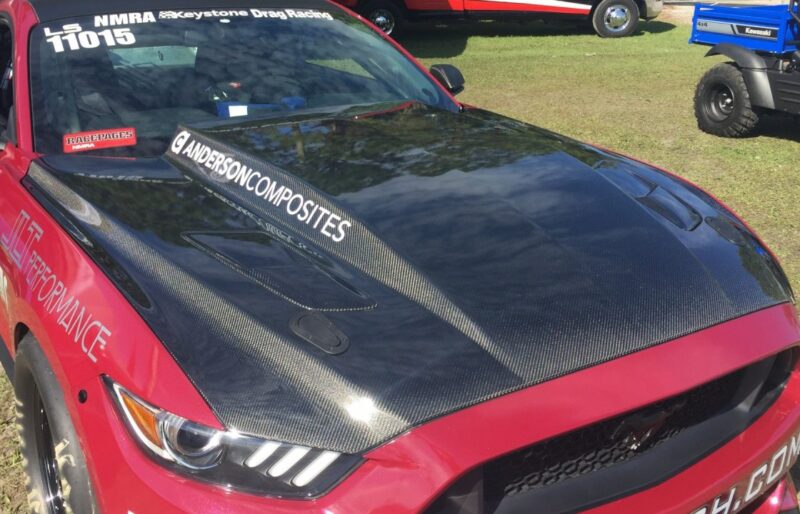 Anderson Composites 2015-2017 Ford Mustang Double Sided Carbon Fiber Cowl Hood - Image 4