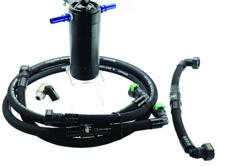 UPR Products 2015-2023 Ford Mustang Ecoboost Dual Valve Oil Catch Can Separator Plug N Play