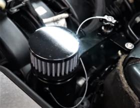 UPR Products 2015-2023 Ford Mustang 2.3 Ecoboost One Way Billet Breather Tank - Image 1
