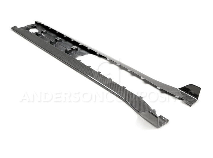 Anderson Composites 2020-2022 Ford Mustang Shelby GT500 Carbon Fiber Side Rocker Panel Splitters