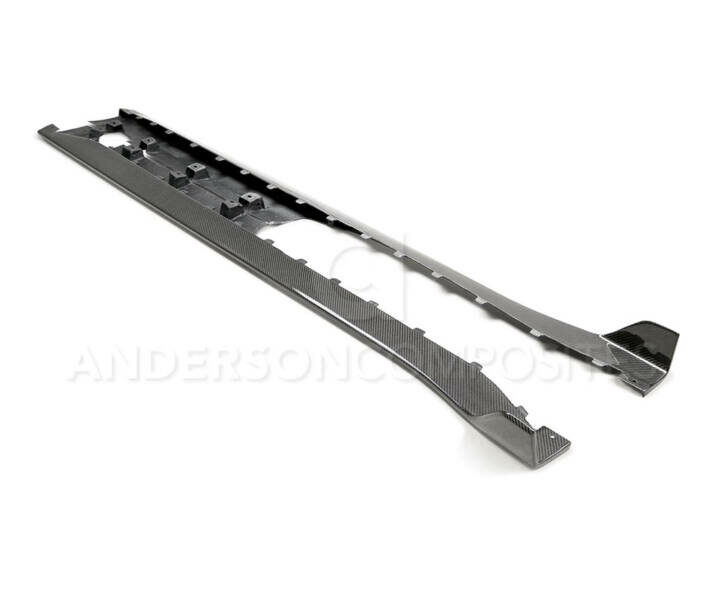 Anderson Composites 2020-2022 Ford Mustang Shelby GT500 Carbon Fiber Side Rocker Panel Splitters