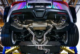 HKS Supra GR Without OPF Dual Hi-Power Titanium Tip Cat Back Exhaust for GR Supra - Image 2