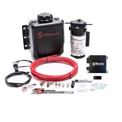 Stage 2 Snow Performance Boost Cooler Forced Induction Progressive Engine Mount Water-Methanol Injection Kit (Red High Temp Nylon Tubing, Quick-Connect Fittings)