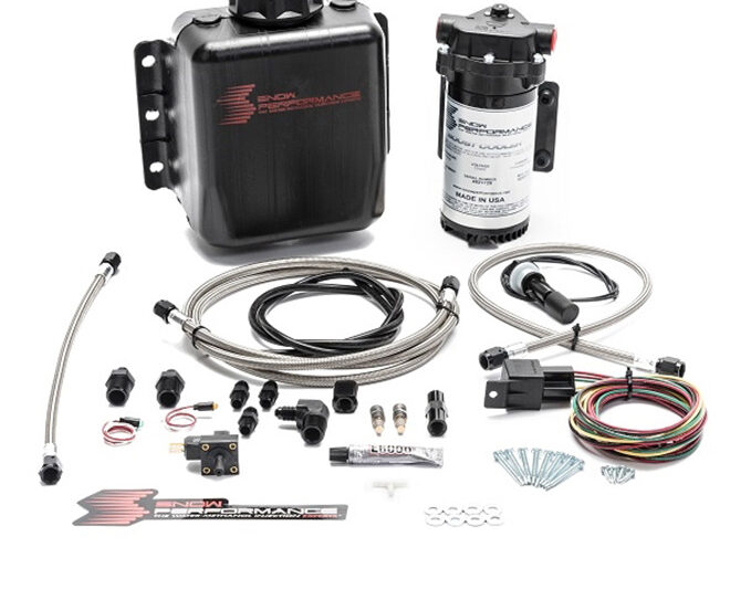 Snow Performance Stage 1 Boost Cooler Forced Induction Water-Methanol Injection Kit (Stainless Steel Braided Line, 4AN Fittings)