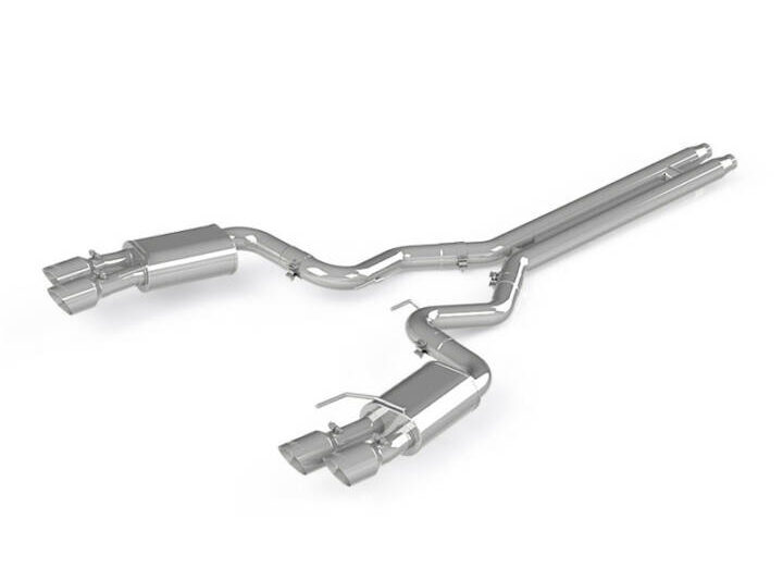 MBRP 2018-2023 Ford Mustang 3" Cat Back, with Quad 4" Dual Wall Tips, Street Version, T304