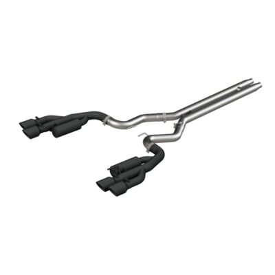 MBRP 2018-2023 Ford Mustang GT 3″ Cat Back Aluminized Dual Quad Exhaust with 4" Dual Wall Tips - Black Series