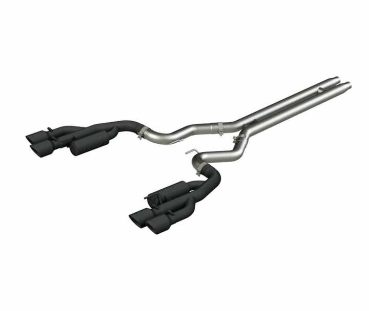 MBRP 2018-2023 Ford Mustang GT 3″ Cat Back Aluminized Dual Quad Exhaust with 4" Dual Wall Tips - Black Series