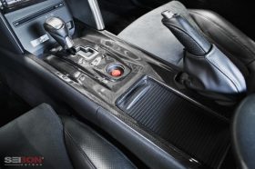 Seibon Carbon GT-R R35 Carbon Fiber Interior Center Shifter Bezel - Image 2