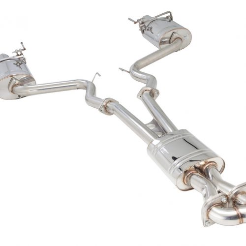 XForce Ford Mustang EcoBoost Twin 2.50 Inch Cat Back Exhaust with Round Rear Mufflers 1