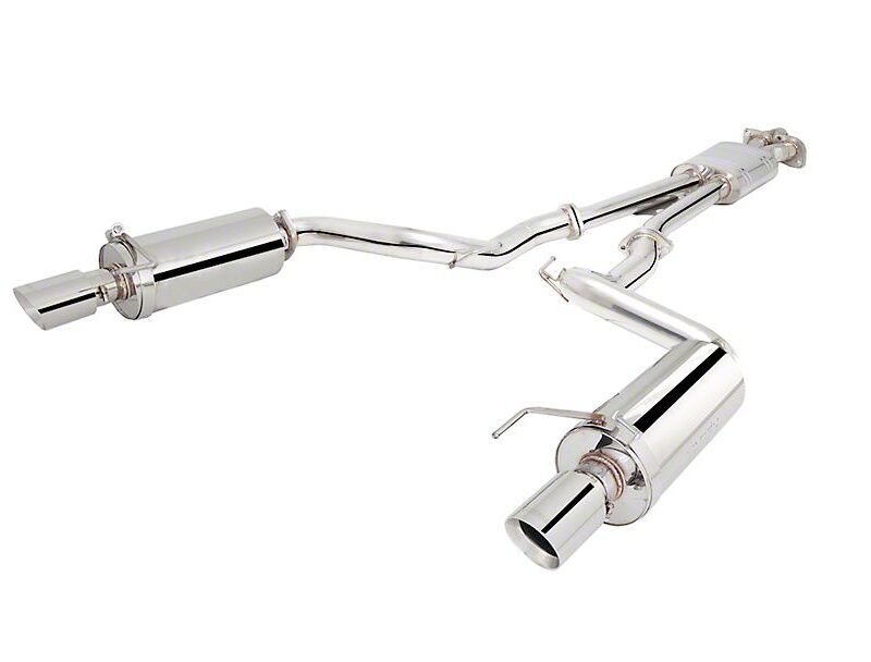 XForce Ford Mustang EcoBoost Twin 2.50-Inch Cat-Back Exhaust with Round Rear Mufflers