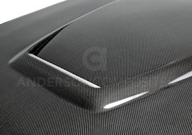 Anderson Composites 2015-2017 Ford Mustang Double Sided Carbon Fiber GT350 Style Hood - Image 3