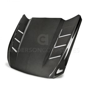 Anderson Composites 2015-2017 Ford Mustang Double Sided Carbon Fiber Heat Extractor Hood - Image 1