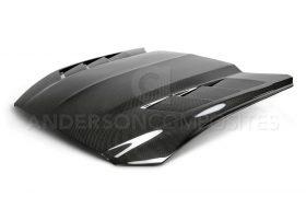 Anderson Composites 2015-2017 Ford Mustang Double Sided Carbon Fiber Heat Extractor Hood - Image 2