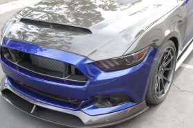Anderson Composites 2015-2017 Ford Mustang Double Sided Carbon Fiber Super Snake Hood - Image 1