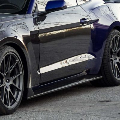 Anderson Composites 2015-2023 Ford Mustang Carbon Fiber GT350 Style Side Skirts Rocker Panel Splitters