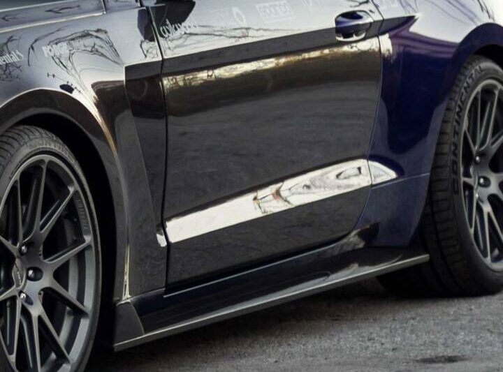 Anderson Composites 2015-2023 Ford Mustang Carbon Fiber GT350 Style Side Skirts Rocker Panel Splitters