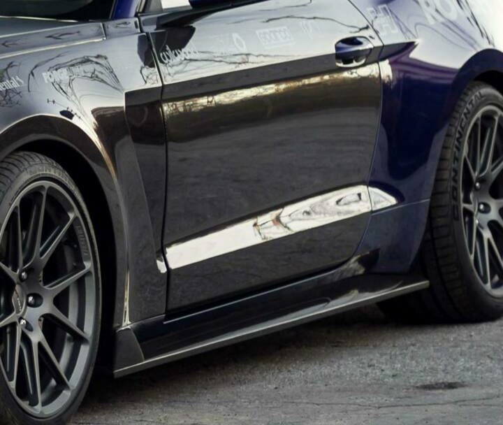 Anderson Composites 2015-2023 Ford Mustang Carbon Fiber GT350 Style Side Skirts Rocker Panel Splitters