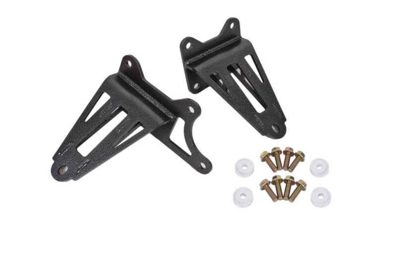 BMR Suspension 2015-2021 Ford Mustang GT Motor Mount Brackets - Adjustable - Hammertone Black