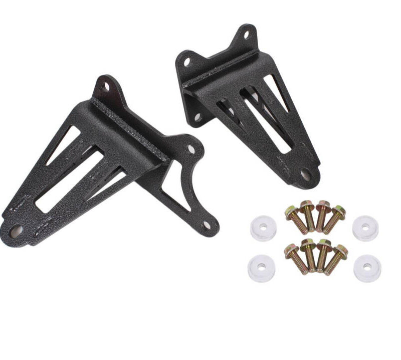 BMR Suspension 2015-2021 Ford Mustang GT Motor Mount Brackets - Adjustable - Hammertone Black