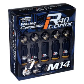 Project Kics R40 Iconix Black 14x1.50 Lug Nuts (16+4 Locks / Black Cap) - Image 1