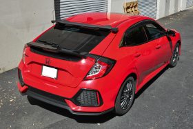 Extreme Online Store EOS Honda Civic Hatchback Spoon Style Primer Black Rear Roof Spoiler Kit - Image 2