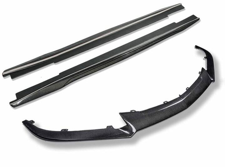 EOS 2016-2019 Cadillac CTS-V Carbon Fiber Front Splitter & Side Skirts Rocker Panels + Wheel Arches