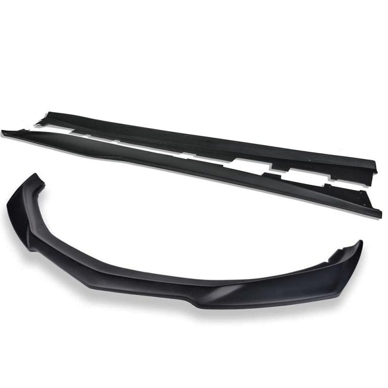 EOS 2019-2021 Chevrolet Camaro RS SS Primer Black Front Splitter Lip & Side Skirts Rocker Panels