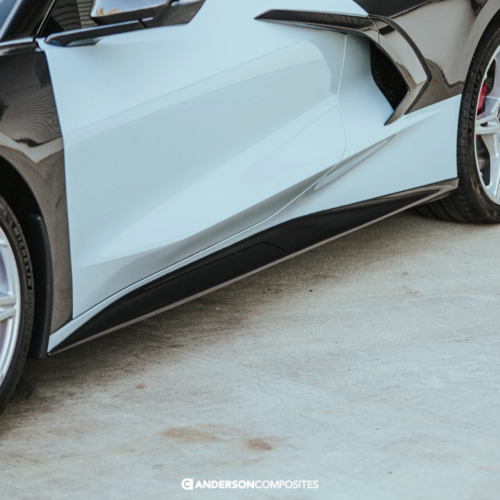 Anderson Composites 2020 2022 Chevrolet Corvette C8 Carbon Fiber Side Skirt Extensions 5