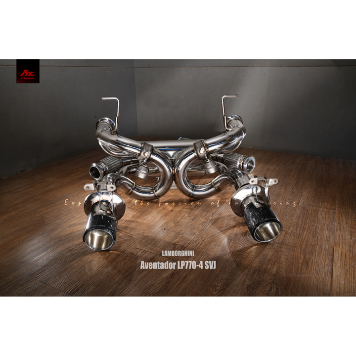 FI Exhaust 2018-2020 Lamborghini Aventador SVJ LP770-4 Cat-Back Valvetronic Exhaust with Forged Carbon Tips