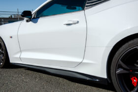 EOS 2019-2021 Chevrolet Camaro RS / SS 6th Gen Facelift 1LE Primer Black Front Splitter Lip & Side Skirts - Image 2
