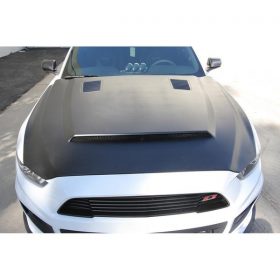 Anderson Composites 2015-2017 Ford Mustang Super Snake Style Fiberglass Hood - Image 1