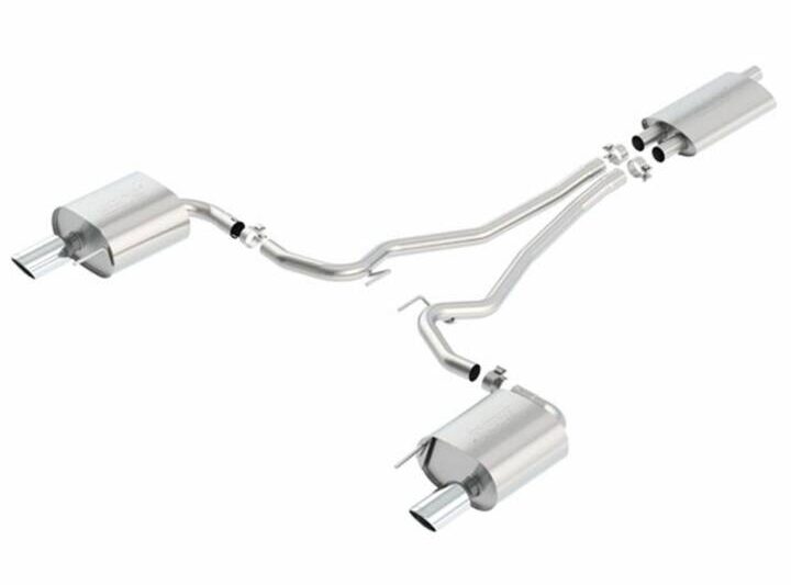 Borla Exhaust 2015-2023 Ford Mustang EcoBoost Cat-Back Touring Exhaust System - Chrome Tips