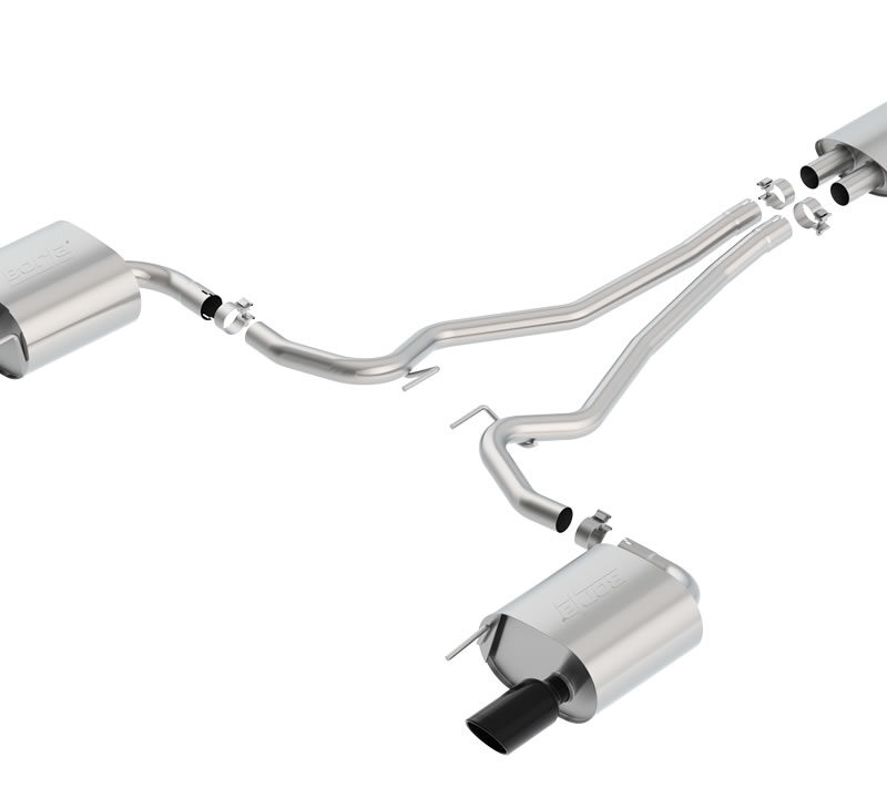 Borla Exhaust 2015-2023 Ford Mustang EcoBoost Cat-Back Touring Exhaust – Black Tips