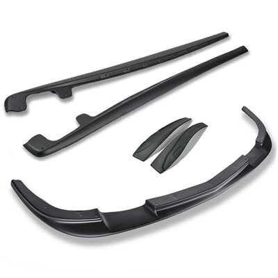 EOS 2005-2013 Chevrolet Corvette C6 Grand Sport / Z06 Front Splitter Lip & Side Skirts Rocker Panels – Primer Black