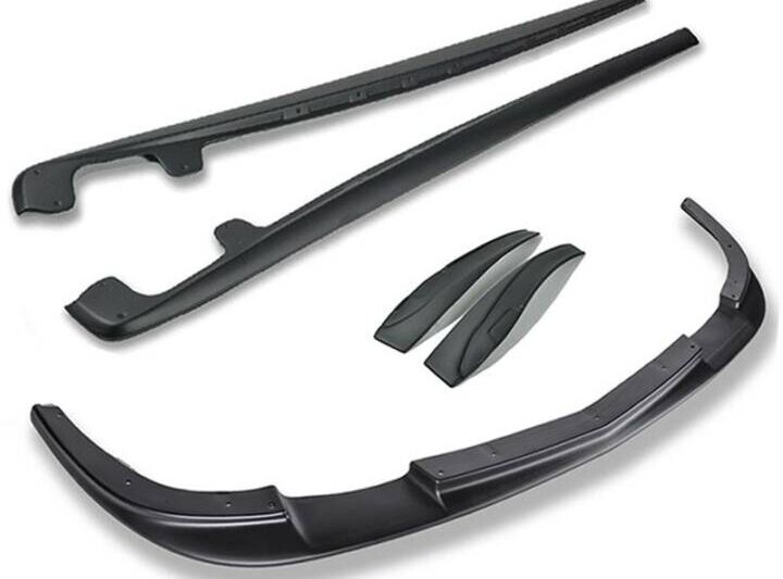 EOS 2005-2013 Chevrolet Corvette C6 Grand Sport / Z06 Front Splitter Lip & Side Skirts Rocker Panels – Glossy Black