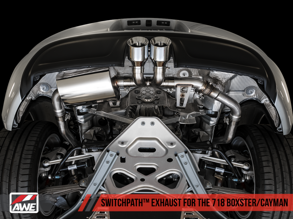 AWE Tuning 2017-2021 Porsche 718 Boxster Cat Back SwitchPath Exhaust - Diamond Black Tips - Image 2